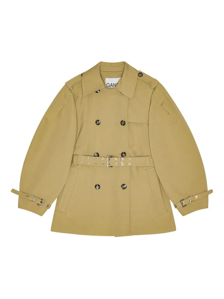  Ganni Balloon-sleeve Trench Coat - Neutrals 
