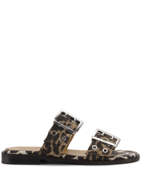  Ganni Buckle Sandals - Brown 