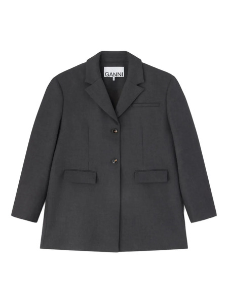  Ganni Button-fastening Blazer - Grey 