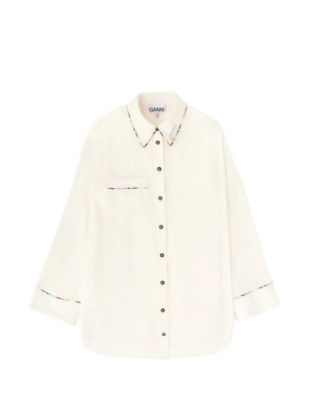  Ganni Buttoned Pocket Shirt - Neutrals 