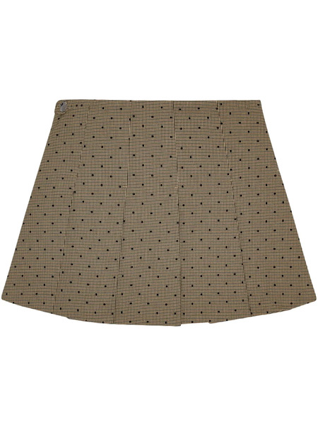  Ganni Check-print Mini Skirt - Neutrals 