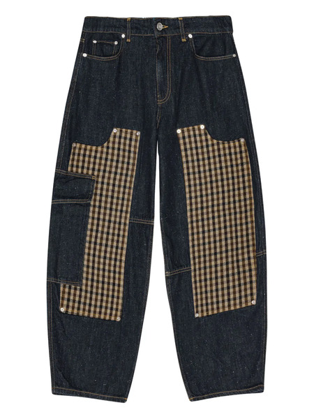  Ganni Checked-panel Jeans - Blue 