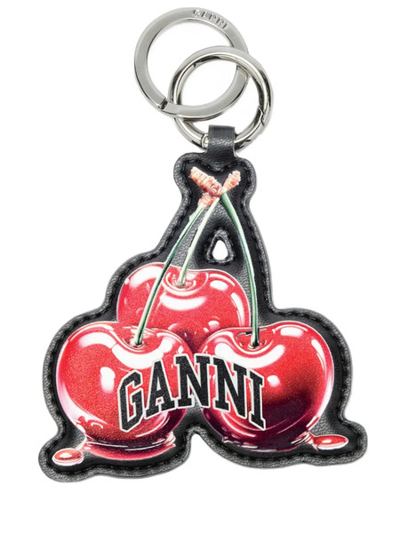  Ganni Cherry Keyring - Black 