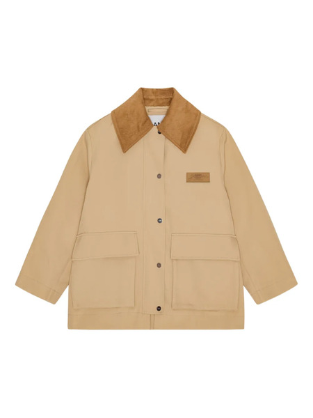  Ganni Corduroy-collar Utility Jacket - Neutrals 