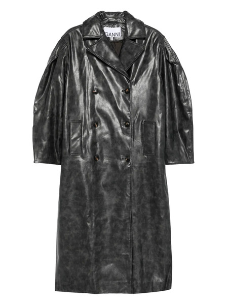  Ganni Double-breasted Coat - Black 