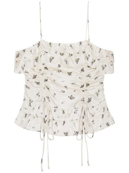  Ganni Draped Top - White 