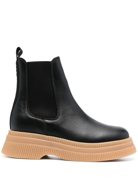  Ganni Elasticated Side-panel Chelsea Boots - Black 