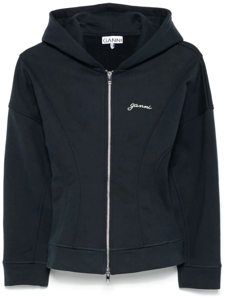  Ganni Embroidered-logo Jacket - Blue 