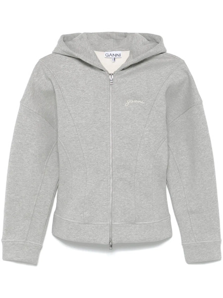  Ganni Embroidered-logo Jacket - Grey 