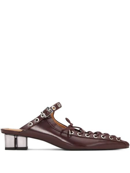  Ganni Eyelet-detail Mules - Brown 