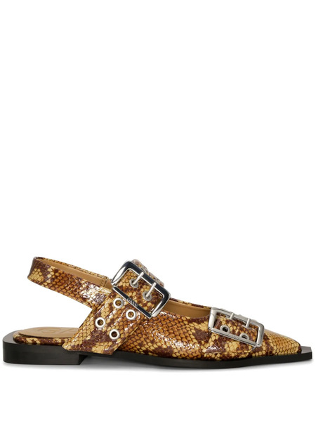  Ganni Feminine Ballet Lats - Brown 