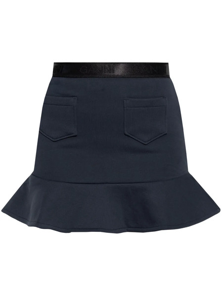  Ganni Flared-hem Mini Skirt - Blue 