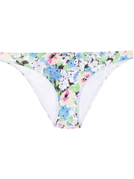  Ganni Floral Pattern Bikini Bottoms - Blue 