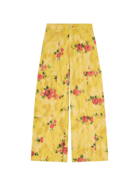  Ganni Floral Trousers - Yellow 