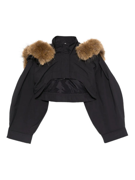  Ganni Fur-trim Jacket - Black 