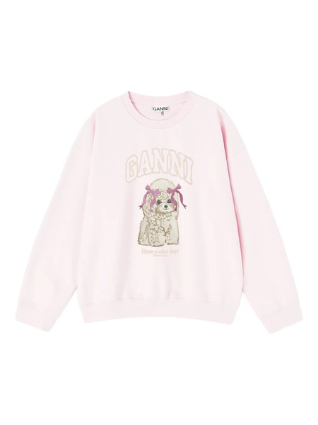  Ganni Graphic-print Sweatshirt - Pink 