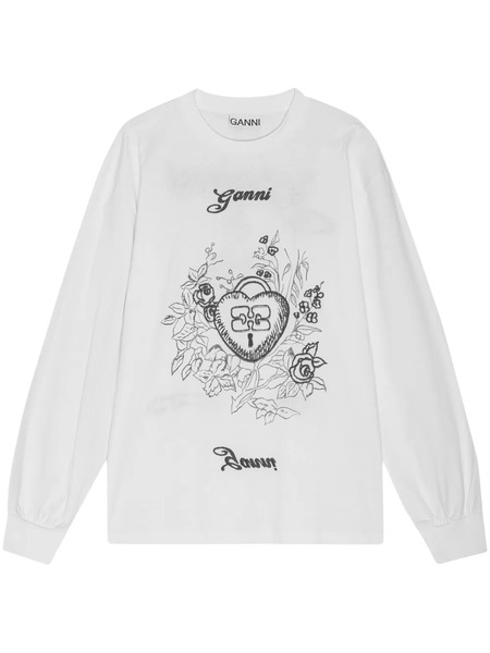  Ganni Graphic-print Sweatshirt - White 