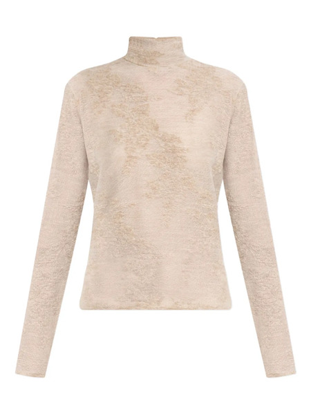  Ganni High-neck Button Sweater - Neutrals 
