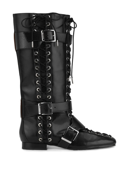 Ganni Lace-up Boots - Black 
