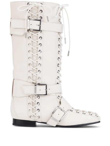  Ganni Lace-up Boots - White 