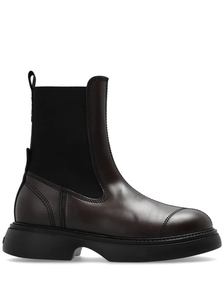  Ganni Leather Chelsea Boots - Brown 