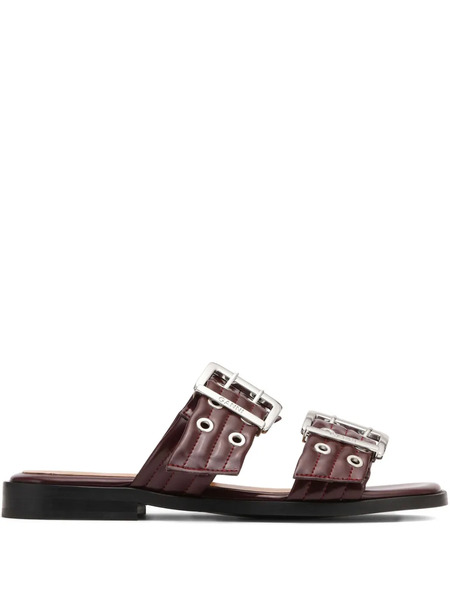  Ganni Leather Sandals - Red 