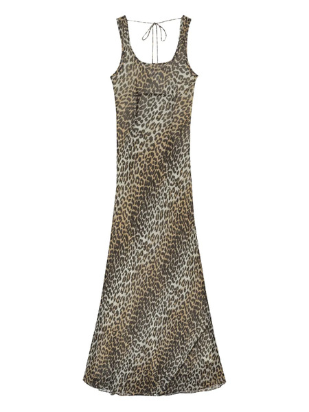  Ganni Leopard-print Dress - Neutrals 