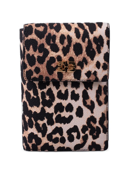  Ganni Leopard-print Flap Wallet - Neutrals 