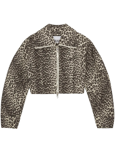  Ganni Leopard-print Jacket - White 