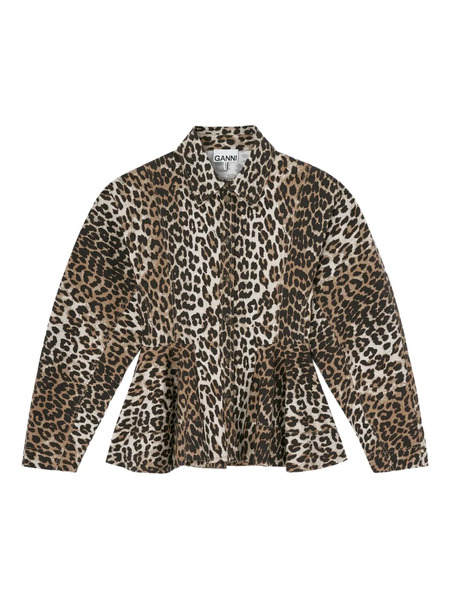  Ganni Leopard-print Shirt - Brown 