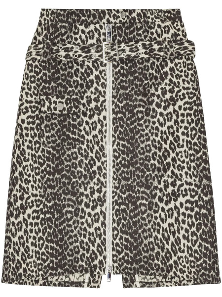  Ganni Leopard-print Skirt - Neutrals 