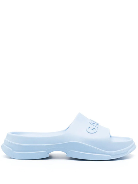  Ganni Logo-embossed Slides - Blue 