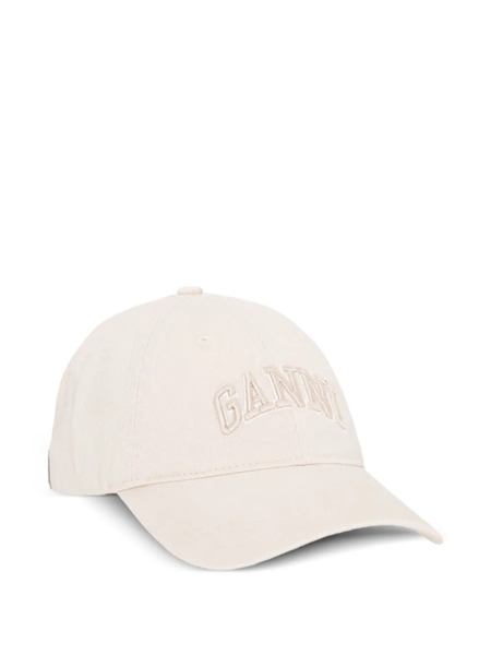  Ganni Logo-embroidered Cap - White 