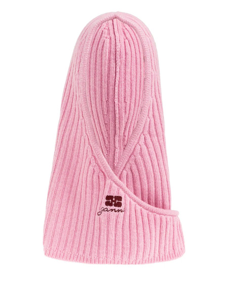  Ganni Logo-embroidered Knitted Hat - Pink 
