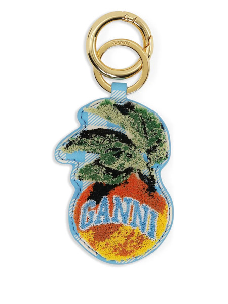 Ganni Logo Keyring - Blue 