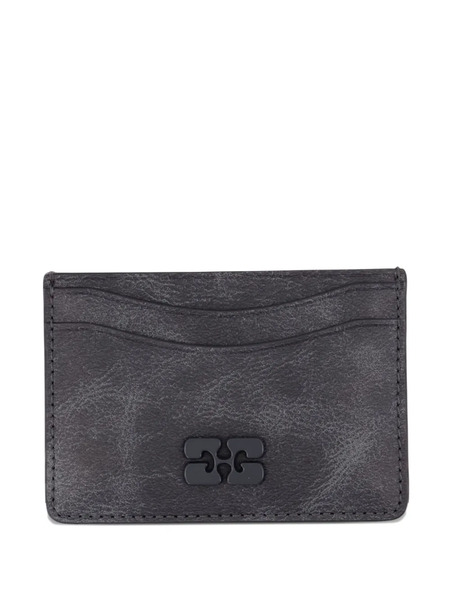  Ganni Logo-patch Card Holder - Black 