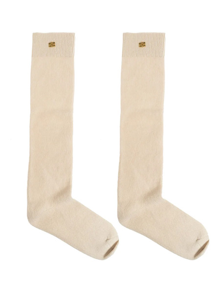  Ganni Logo-plaque Socks - Neutrals 