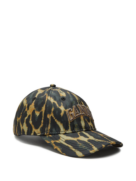  Ganni Logo Print Cap - Green 
