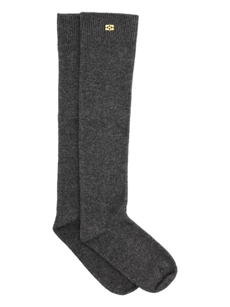  Ganni Logo Socks - Grey 