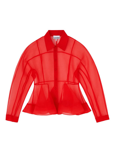  Ganni Long-sleeve Shirt - Red 