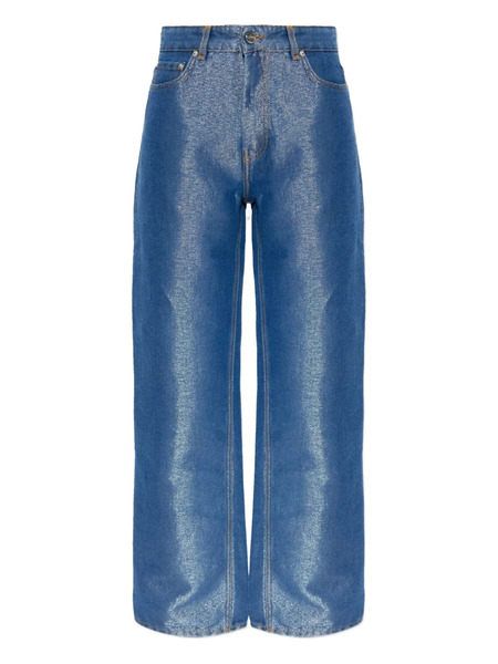  Ganni Metallic-effect Jeans - Blue 