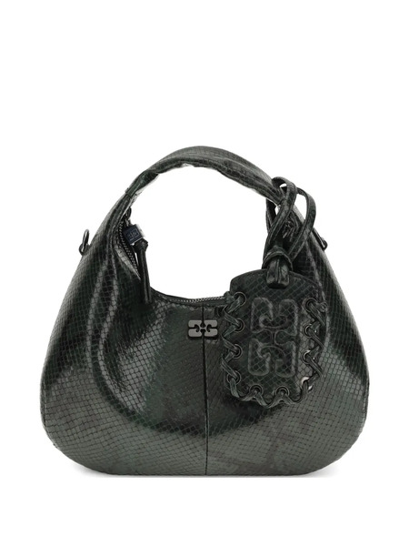  Ganni Mini Snake-effect Shoulder Bag - Green 