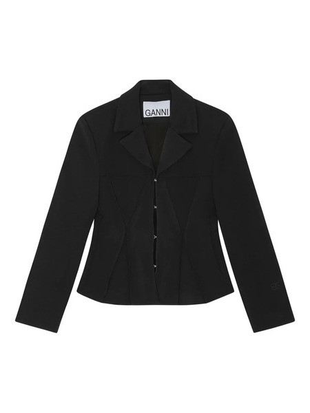  Ganni Notched-lapels Blazer - Black 
