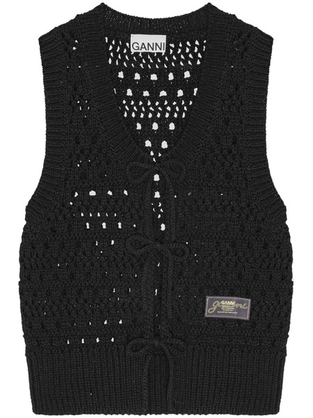  Ganni Open-knit Cardigan - Black 