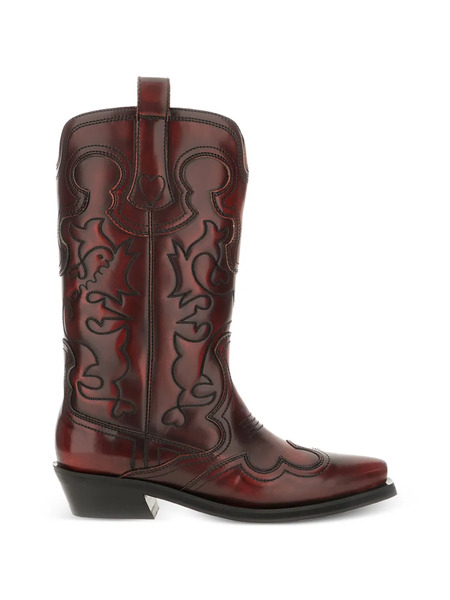  Ganni Panelled Western Boots - Brown 