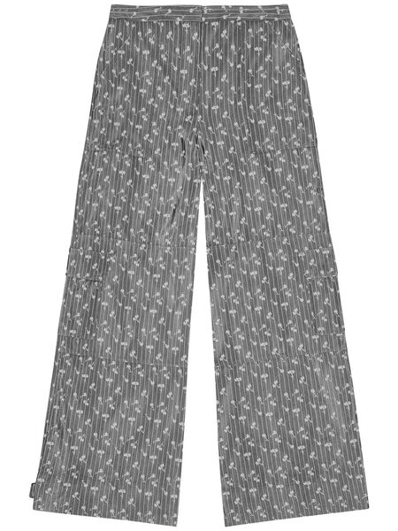  Ganni Patterned-jacquard Trousers - Grey 