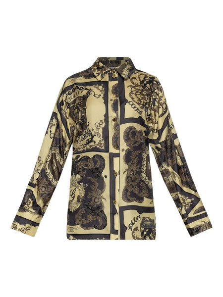  Ganni Printed Silk Shirt - Yellow 