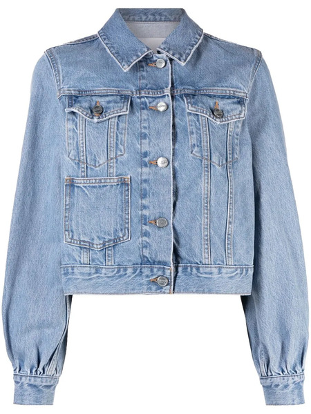  Ganni Puff-sleeve Denim Jacket - Blue 