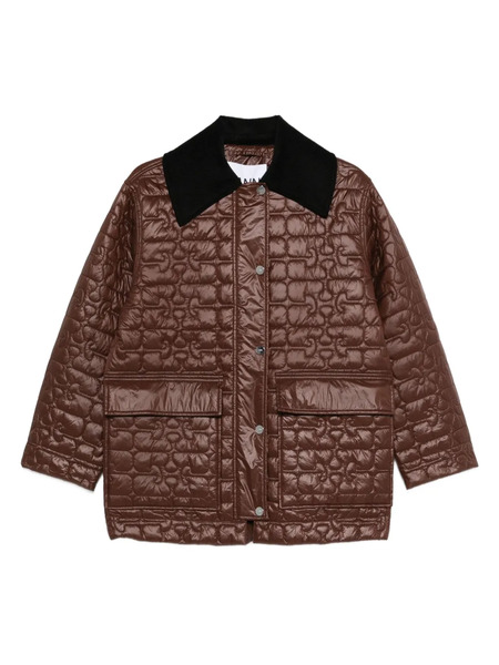  Ganni Quilted Coat - Brown 