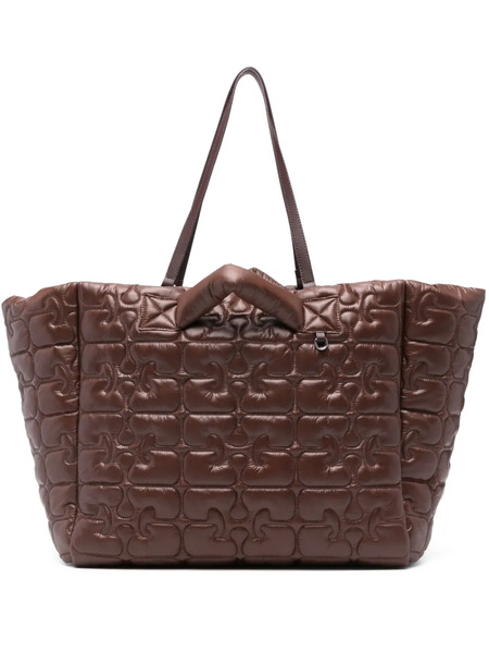  Ganni Quilted Re-tech Xxl Tote Bag - Brown 